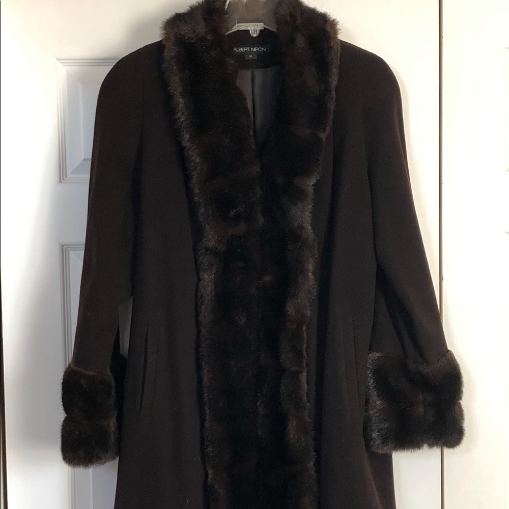 Albert Nipon brown winter jacket